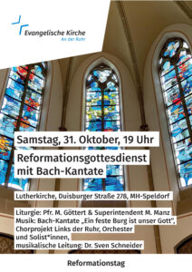 Kirchenfenster. Plakat zum Reformationsgottesdienst