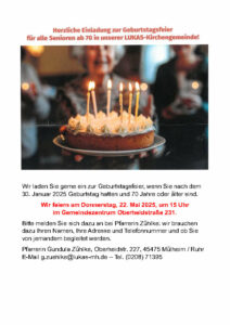 Plakat Seniorengeburtstag