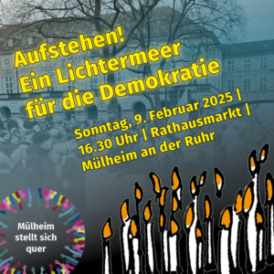 Plakat zu Lichtermeer, Illustration brennende Kerzen