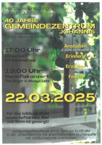 Plakat 40jähriges Jubiläum Johannis
