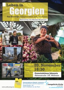 Fotos von Menschen aus Georgien, Plakat zum Vortrag