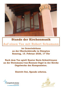 Plakat Stunde der Kirchenmusik, Orgelpfeifen